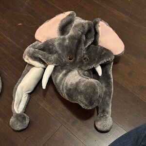 Charming Gray Elephant Hat with Pink Ears for Kids